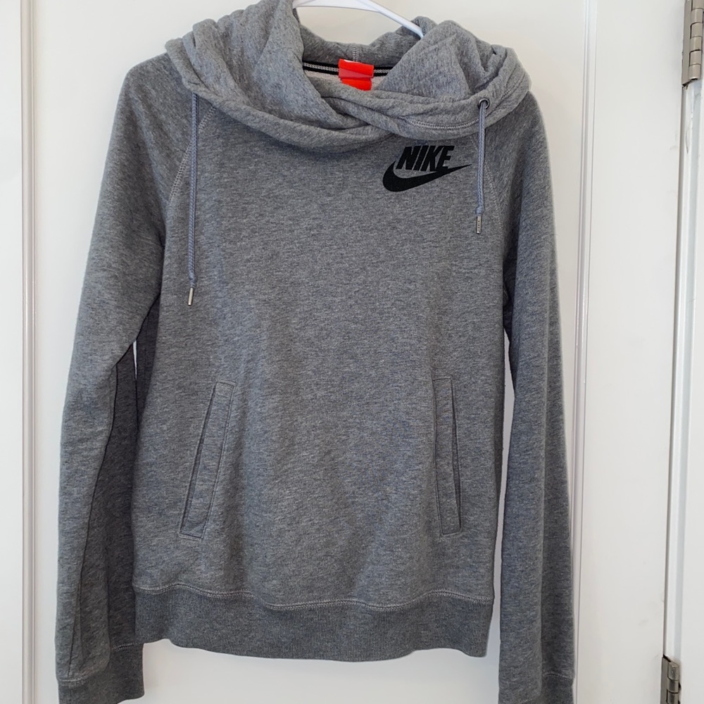 Nike cowl neck sweatshirt, grey, size Small